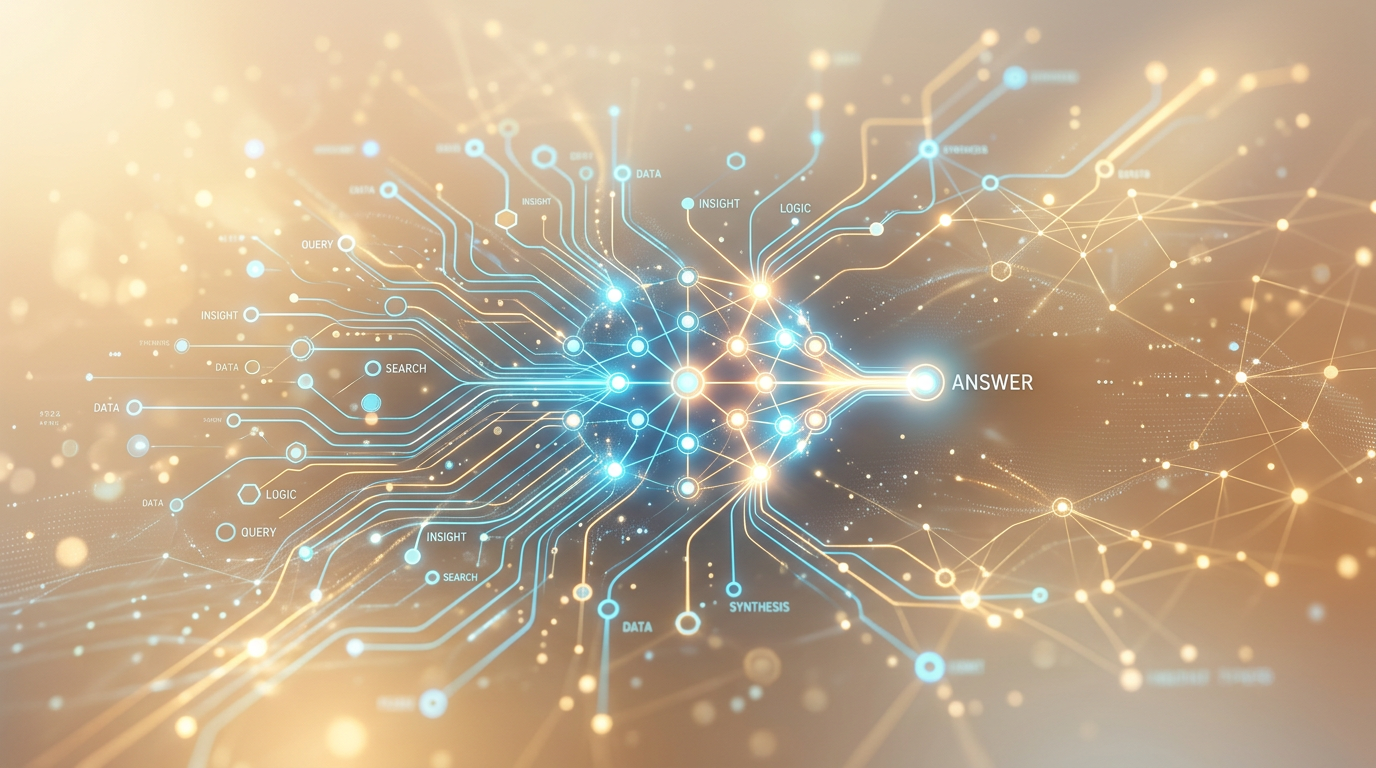 Digital network visualization representing clean AI search intent